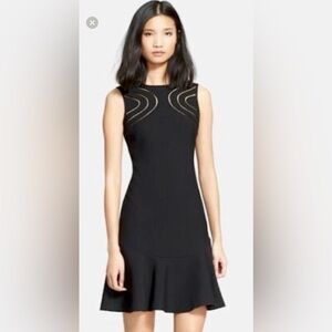Diane Von Furstenberg Black and Gold Mini Dress